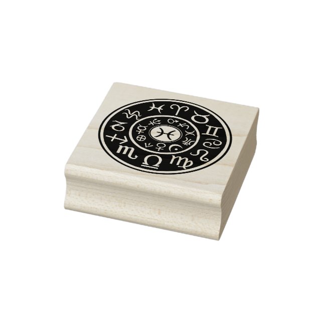 Astrology Pisces Design Rubber Stamp (Stamp)