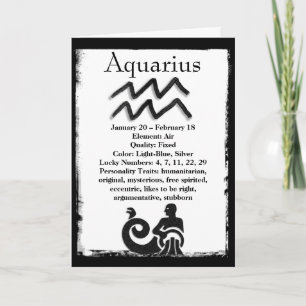 Astrology Sign Aquarius Horoscope Zodiac Card