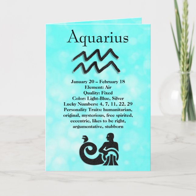 Astrology Sign Aquarius Horoscope Zodiac Card (Front)