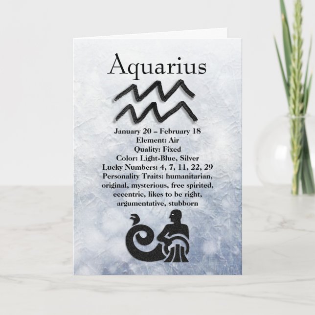 Astrology Sign Aquarius Horoscope Zodiac Card (Front)