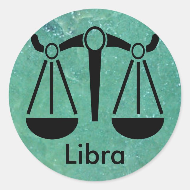 Astrology Sign Libra Horoscope Scale Symbol Sticke Classic Round Sticker (Front)
