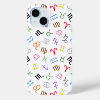 Astrology Sign Symbols Pattern Colour+White