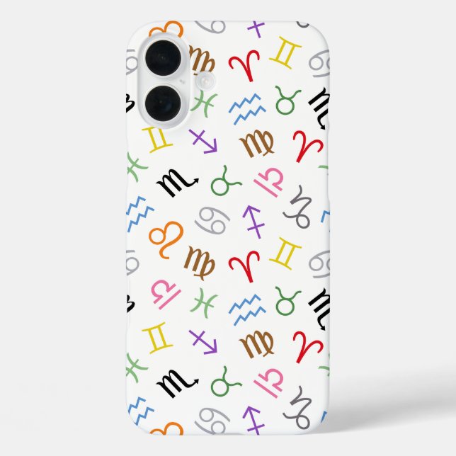 Astrology Sign Symbols Pattern Colour+White Case-Mate iPhone Case (Back)