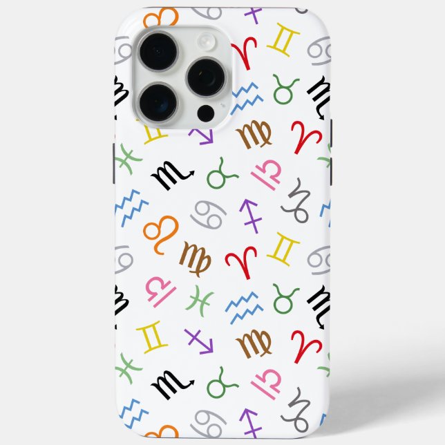 Astrology Sign Symbols Pattern Colour+White Case-Mate iPhone Case (Back)