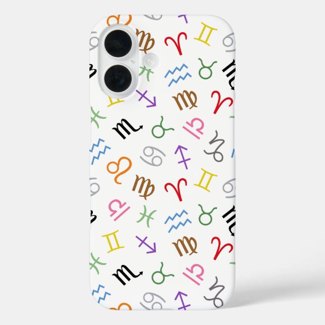Astrology Sign Symbols Pattern Colour+White Case-Mate iPhone Case (Back)