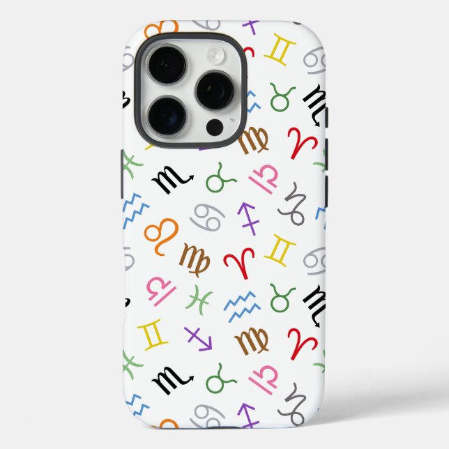 Astrology Sign Symbols Pattern Colour+White Case-Mate iPhone Case (Back)