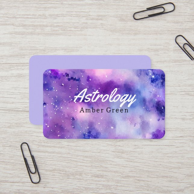 Astrology spiritual galaxy stars sky business card (Front/Back In Situ)