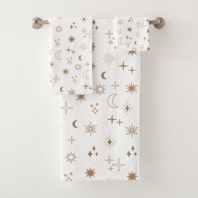 Astrology Star Pattern Bath Towel Set (Insitu)