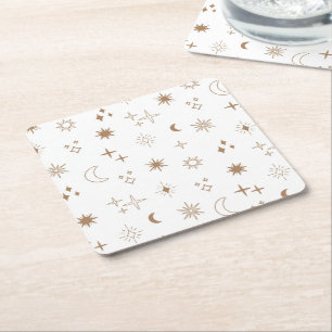 Astrology Star Pattern Square Paper Coaster