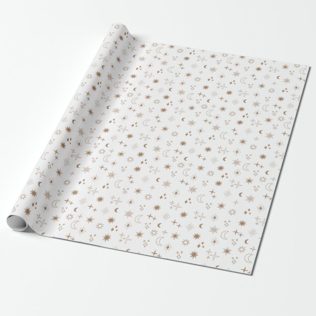 Astrology Star Pattern Wrapping Paper (Unrolled)