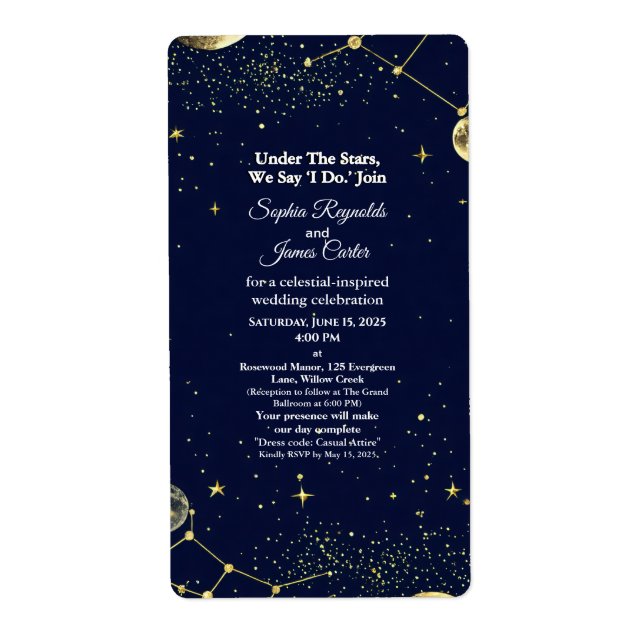 Astrology & Starry Night Theme | Celestial Wedding (Front)