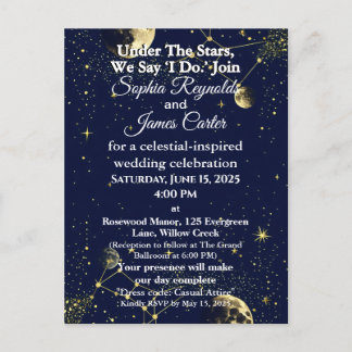 Astrology & Starry Night Theme | Celestial Wedding Holiday Postcard