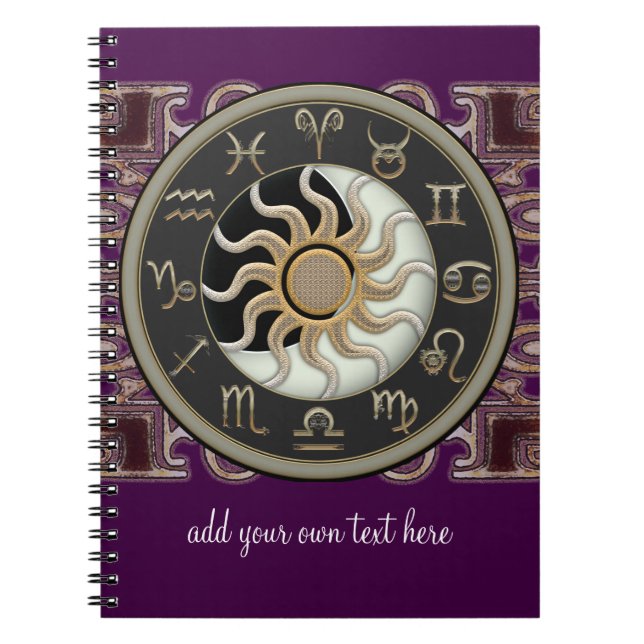 Astrology Sun and Moon Design Personalised Notebook (Front)