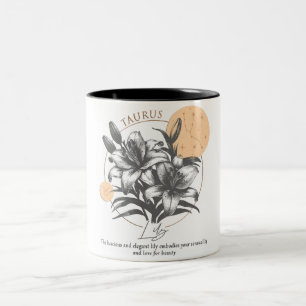 Astrology/Taurus Zodiac Sign Flower Lily Two-Tone Coffee Mug