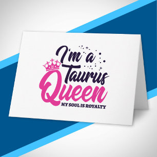 Astrology Zodiac April & May Birthday Taurus Queen Card