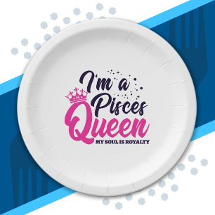 Astrology Zodiac - February March Birthday Pisces Paper Plate
