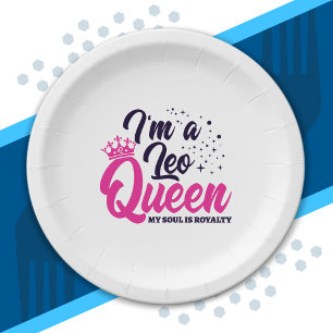 Astrology Zodiac - July August Birthday Leo Queen Paper Plate