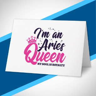 Astrology Zodiac March April Birthday Aries Queen Card