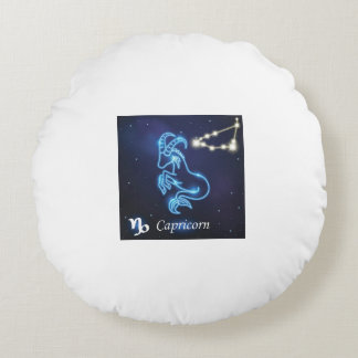 Astrology/Zodiac Round Throw Pillow - Capricorn