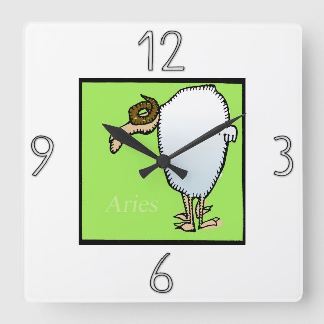 Astrology Zodiac Sign Aries Wall Clock (Front)