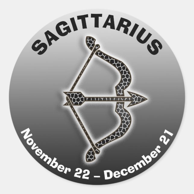 Astrology zodiac sign arrow Sagittarius symbol Classic Round Sticker (Front)