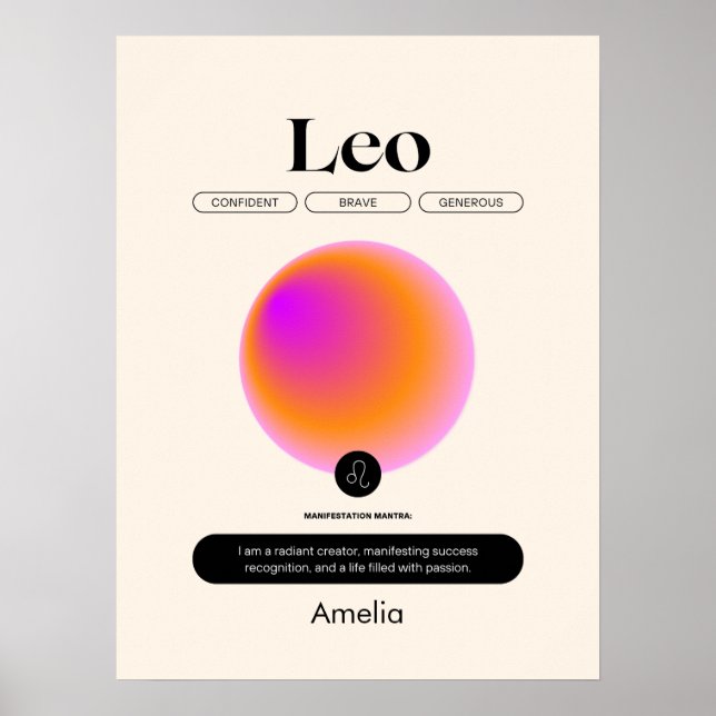 Astrology Zodiac Sign Leo Season Poster (Front)