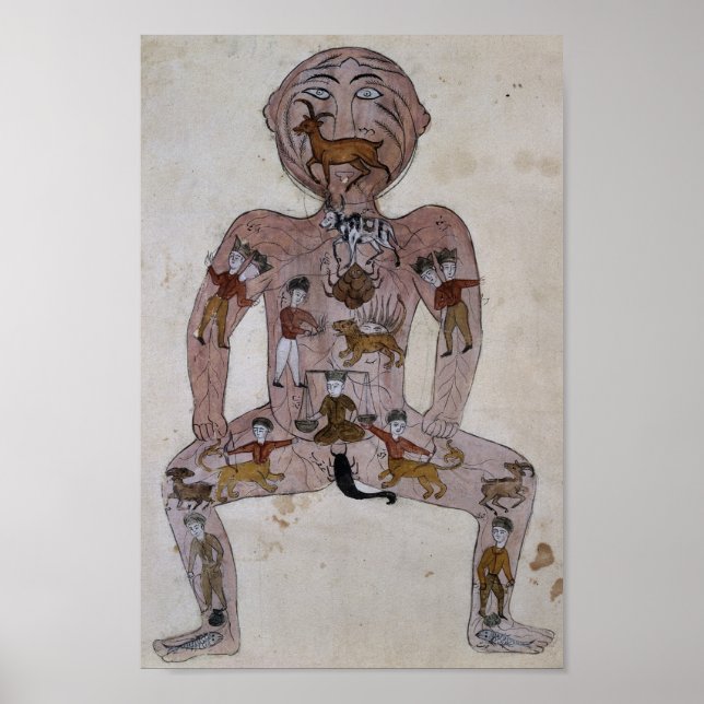 Astrology Zodiac Sign Man Watercolor Painting (Front)