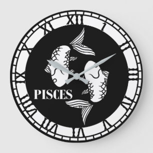 Astrology/Zodiac Sign/Pisces Large Clock