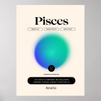 Astrology Zodiac Sign Pisces Poster