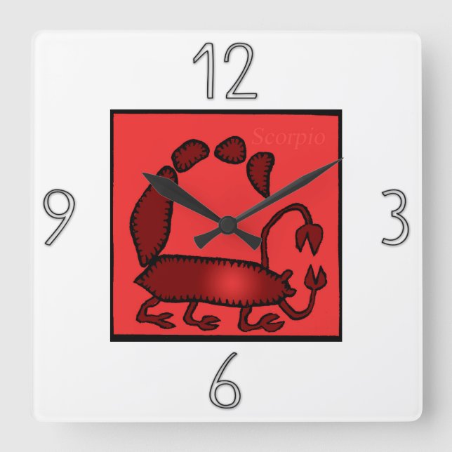 Astrology Zodiac Sign Scorpio Wall Clock (Front)