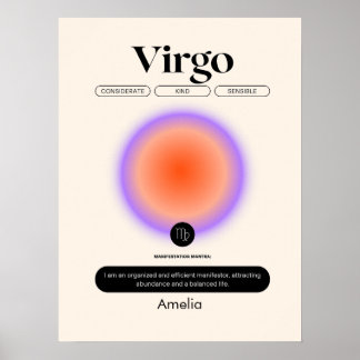 Astrology Zodiac Sign Virgo Birthday Season Poster