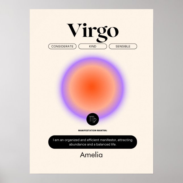 Astrology Zodiac Sign Virgo Birthday Season Poster (Front)
