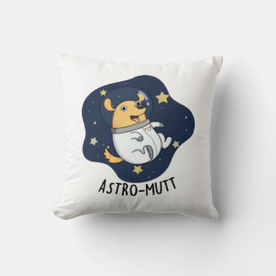Astromutt Funny Dog Astronaut Pun Cushion