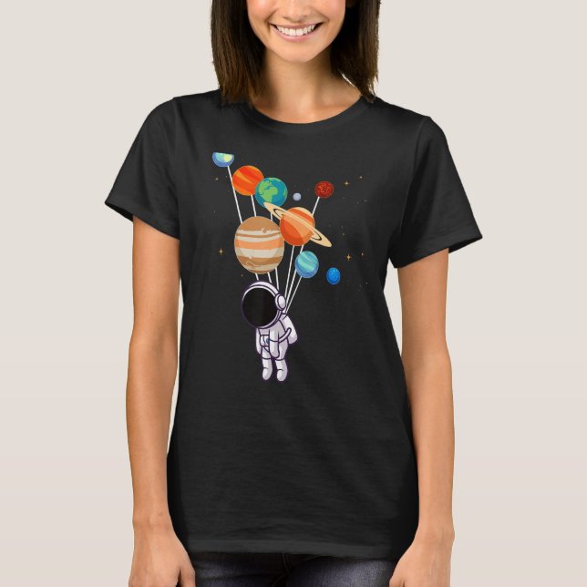 Astronau Solar System  Space  Girls Boys T-Shirt (Front)
