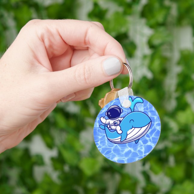 Astronaught Riding A Whale Kids Keychain (Hand)