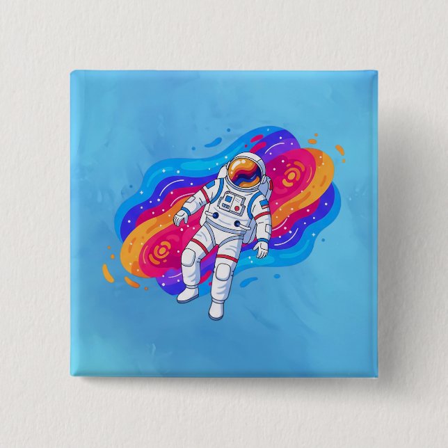 Astronaut 15 Cm Square Badge (Front)