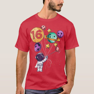 Astronaut 16th Birthday Boys Girls Space lover 16 T-Shirt