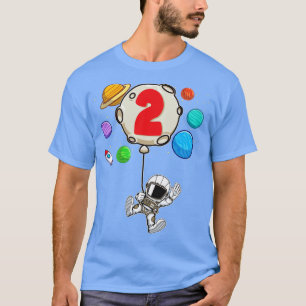 Astronaut 2 Years Old Birthday Boy Space Party 2nd T-Shirt