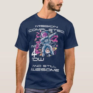 Astronaut 4th Birthday 4 Year Old Birthday Kids  T-Shirt
