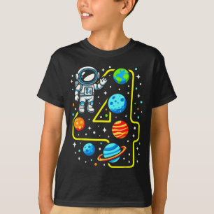 Astronaut 4th Birthday Party 4 Year Old Boy Girl O T-Shirt