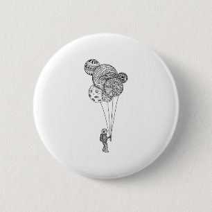 astronaut 6 cm round badge