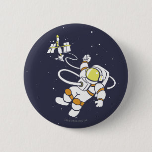 Astronaut 6 Cm Round Badge