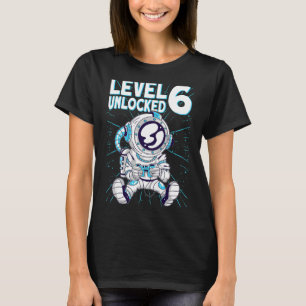 Astronaut 6th Birthday Gamer Astronaut Level 6 unl T-Shirt