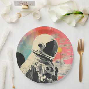 Astronaut Abstract Space Paper Plates
