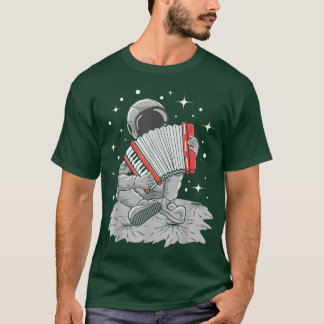 Astronaut Accordion Player Accordionist Musician  T-Shirt