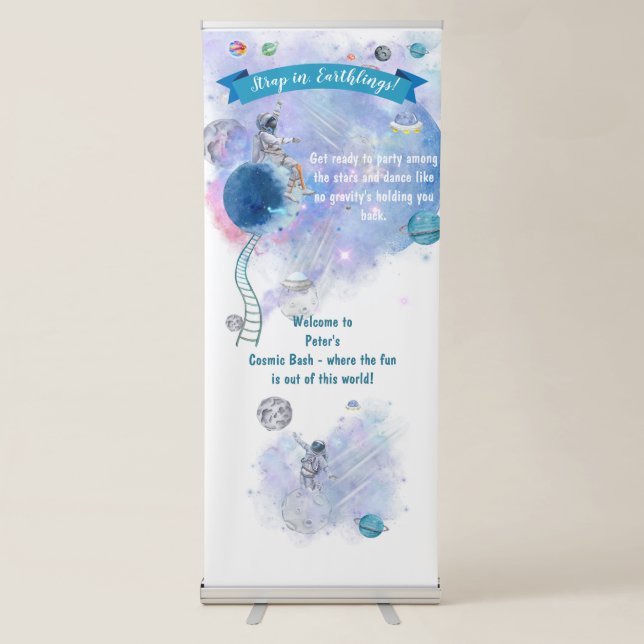 astronaut adventure:Customisable Vertical Banner (Front)