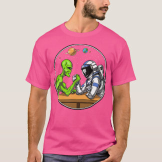 Astronaut Alien Arm Wrestling T-Shirt