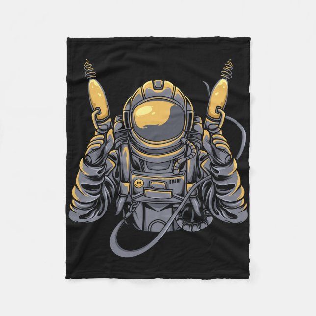 Astronaut Alien Hunter Fleece Blanket (Front)