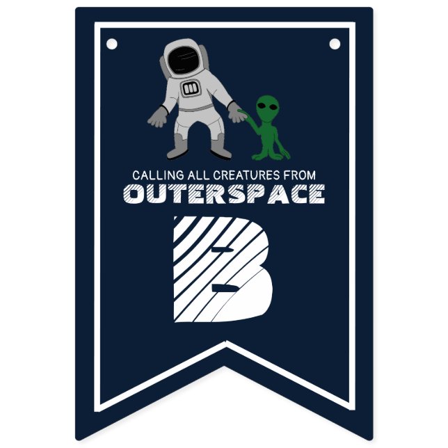 Astronaut & Alien, Outerspace Party Bunting (Second Flag)