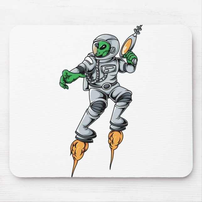 Astronaut Alien Sci-Fi Space Ufo Mouse Mat (Front)